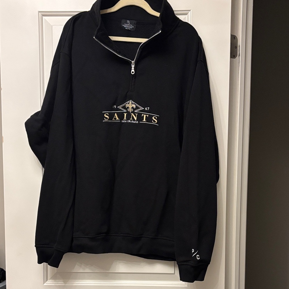 Saints New Orleans Black Zip-Up Sweater